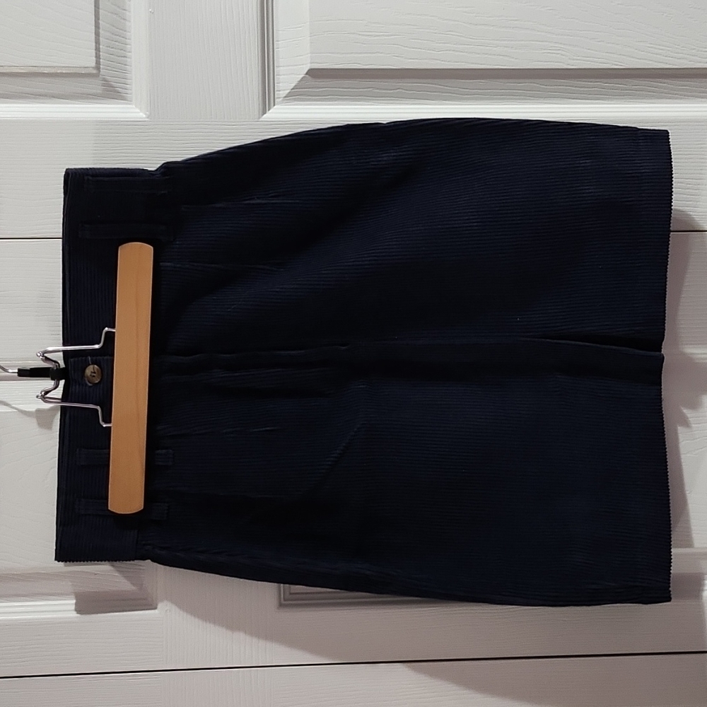 Vintage Navy Courderoy Pencil Skirt